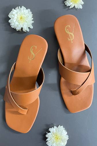Tan sqaure heels