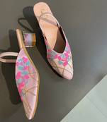 Pink quirky rose mules