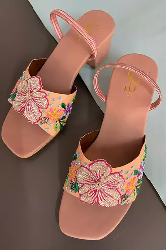 Multi color sharon block heels