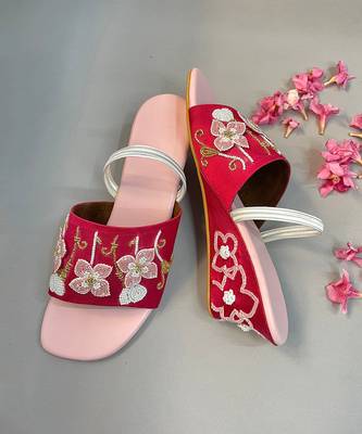 Red sundar mahal wedge heel 2