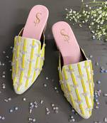 White orenda crystals acrylic heels