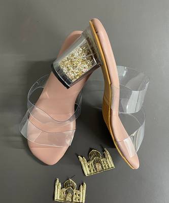 Peach glitter heels 1