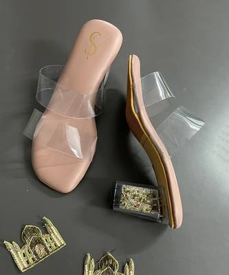 Peach glitter heels 2
