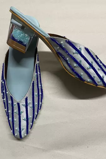 Dark blue firuzeh acrylic heels