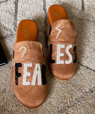 Tan brown fear less block heels 1