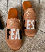 Tan brown fear less block heels