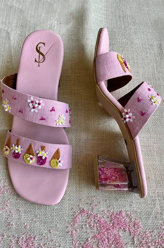 Rani pink glitter ice cream acrylic heels