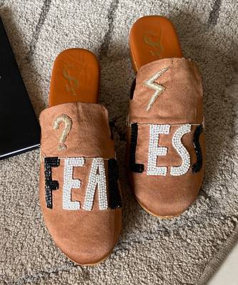 Tan brown fear less block heels 2