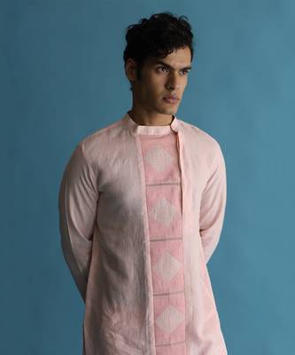 Abendrot pink kurta set 3
