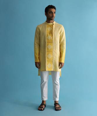 Abendrot yellow kurta set 1
