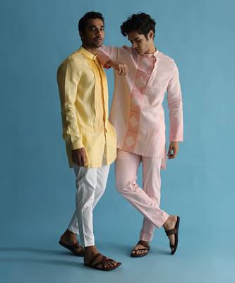 Abendrot yellow kurta set 4