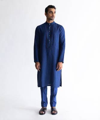 Raven blue kurta 1