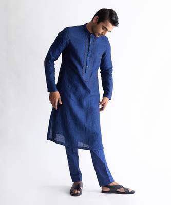 Raven blue kurta 4