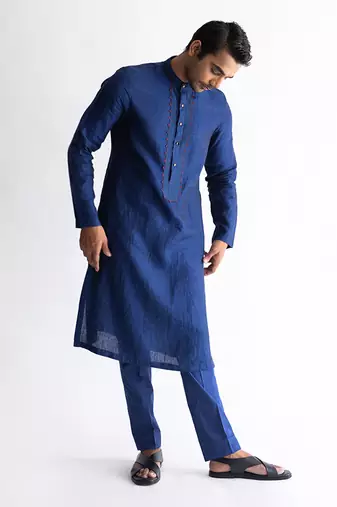 Raven blue kurta
