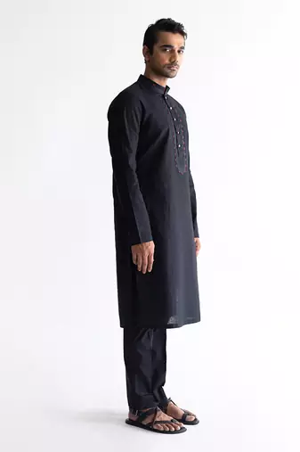 Raven black kurta