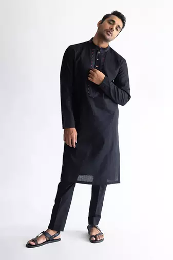 Raven black kurta