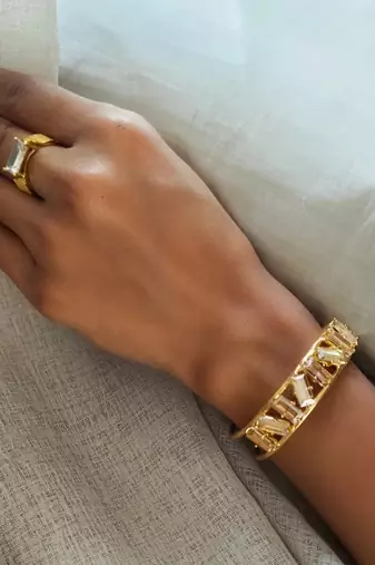 Gold amaana crystal cuff