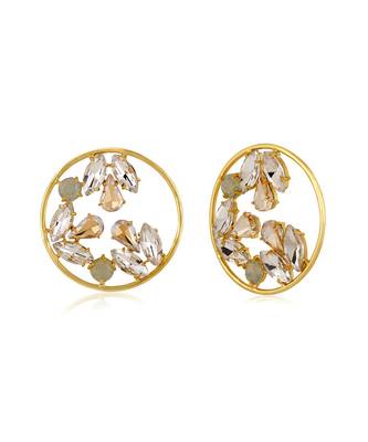 Gold sameera crystal hoops 3