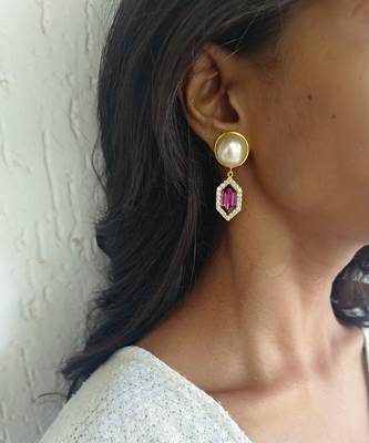 Amethyst cavi drop earrings 1