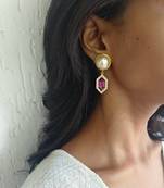 Amethyst cavi drop earrings