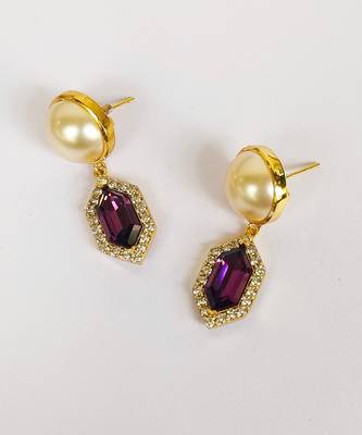 Amethyst cavi drop earrings 2