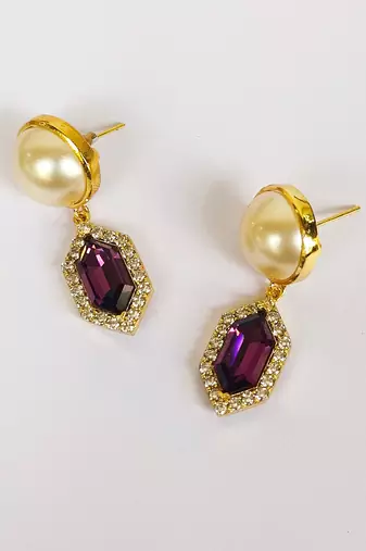 Amethyst cavi drop earrings