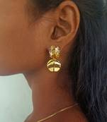 Gold capri pyramid studs