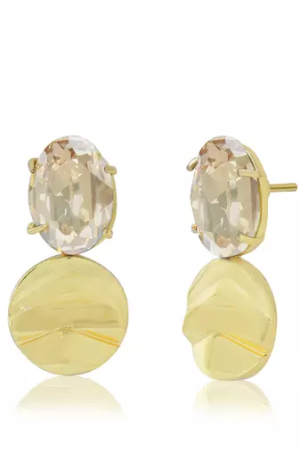 Gold capri pyramid studs