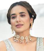 Gold ruheen pearl choker set