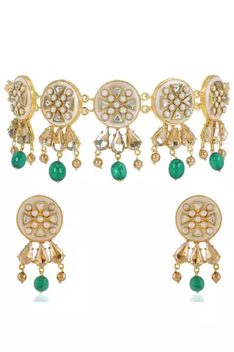 Emerald ruheen choker set