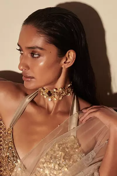 Gold charlotte choker