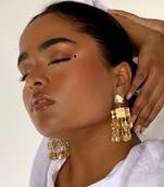 Gold chandelier drop earrings