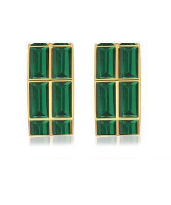 Green chandelier baguette hoops 3