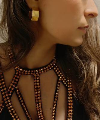 Gold cayla chunky hoops 1