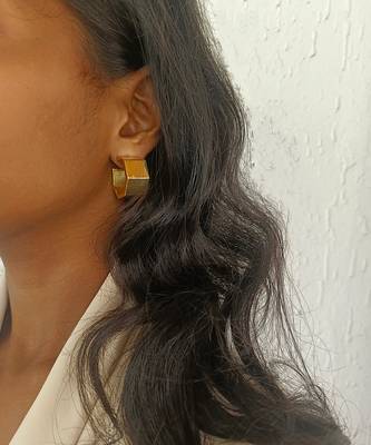 Gold cayla chunky hoops 3