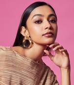 Gold amaana moon earrings