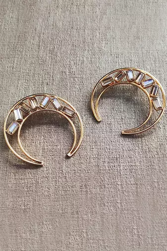 Gold amaana moon earrings