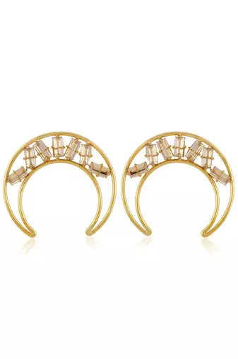 Gold amaana moon earrings