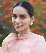 gold pearl luxe stud earrings for women