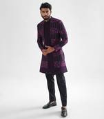 Purple iris achkan set