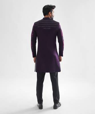 Purple iris achkan set 3
