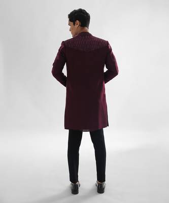 Magenta spruce achkan set 2