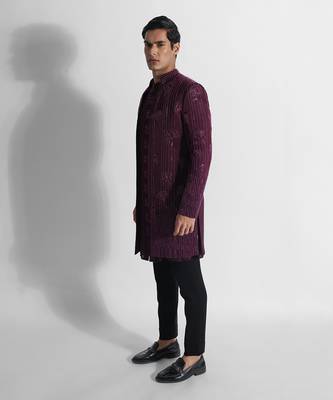 Magenta spruce achkan set 3