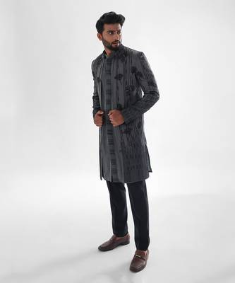 Grey spruce grey achkan set 2