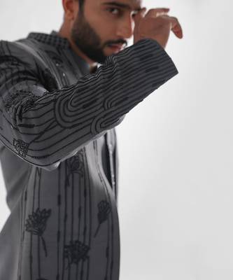 Grey spruce grey achkan set 4