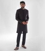 Dune purple aster achkan set