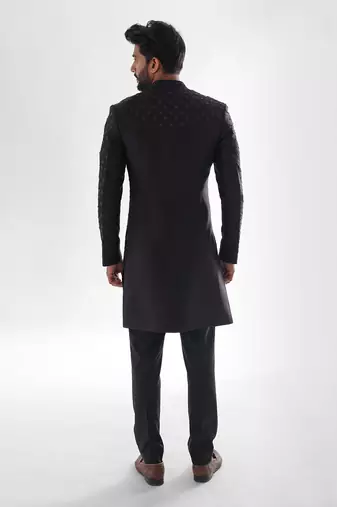 Dune purple aster achkan set