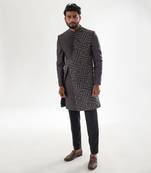 Volcanic glass grey cinereal achkan set