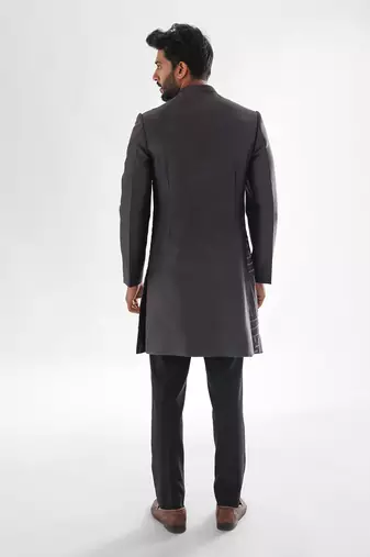 Volcanic glass grey cinereal achkan set