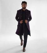 Purple  arrey achkan set